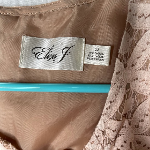 ELIZA J Pink Lace Pintuck Fit & Flare Mini Dress - Picture 2 of 9